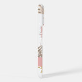 Schattig girly floral botanisch monogram patroon iPhone hoesje (Rechterkant)