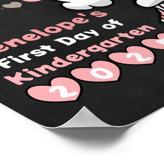 Schattig Girly Pink Gnome Eerste Dag School Chalkb Poster (Hoek)