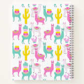Schattig Girly Pink Llama Cactus Schetsboek Notitieboek (Achterkant)
