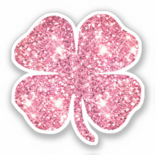 Schattig glamour meisjesachtig roze glitter geluks sticker