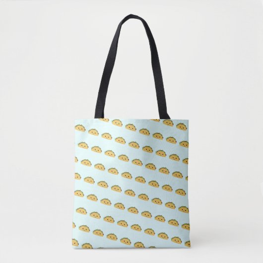 Schattig glimlachen Kawaii Taco Pattern Tote Bag (Voorkant)