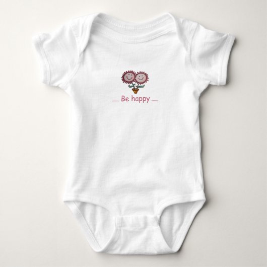 schattig glimlachend paarse madeliefjesbloem romper (Voorkant)