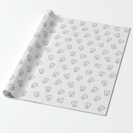 Schattig glimlachende tanden inpakpapier - zwart e