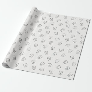 Schattig glimlachende tanden inpakpapier - zwart e