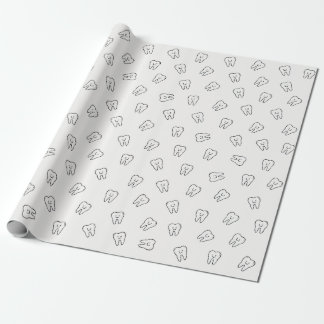 Schattig glimlachende tanden inpakpapier - zwart e
