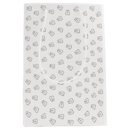 Schattig glimlachende tanden inpakpapier - zwart e medium cadeauzakje