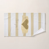 Schattig Glitter Hearts Stripes-I Love You Bad Handdoek (Handdoek)