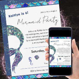 Schattig glitter zeemeermin meisjes verjaardagsfee kaart