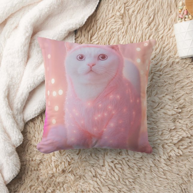 Schattig gloeiend rendier kitty winter fantasie    kussen (Deken)