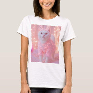 Schattig gloeiend rendier kitty winterfantasie t-shirt