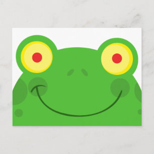 schattig glurend cartoontje kikker kikkergezicht briefkaart