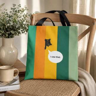 Schattig glurend katten cadeau voor kattenliefhebb tote bag
