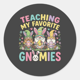 Schattig Gnome Onderwijzer Ontwerp Onderwijs  Ronde Sticker