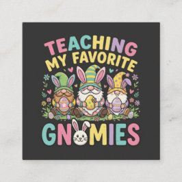 Schattig Gnome Onderwijzer Ontwerp Onderwijs  Vierkante Visitekaartje