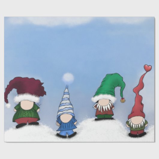 Schattig Gnome Posse Cadeaupapier (Vlak)