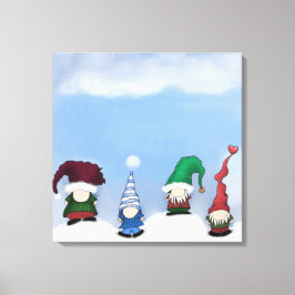 Schattig Gnome Posse Canvas Afdruk