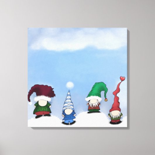 Schattig Gnome Posse Canvas Afdruk (Voorkant)