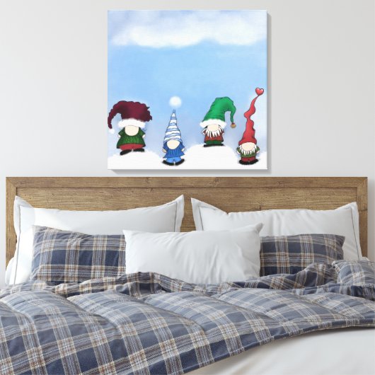 Schattig Gnome Posse Canvas Afdruk (Insitu (Slaapkamer))