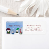 Schattig Gnome Posse Etiket (Insitu)