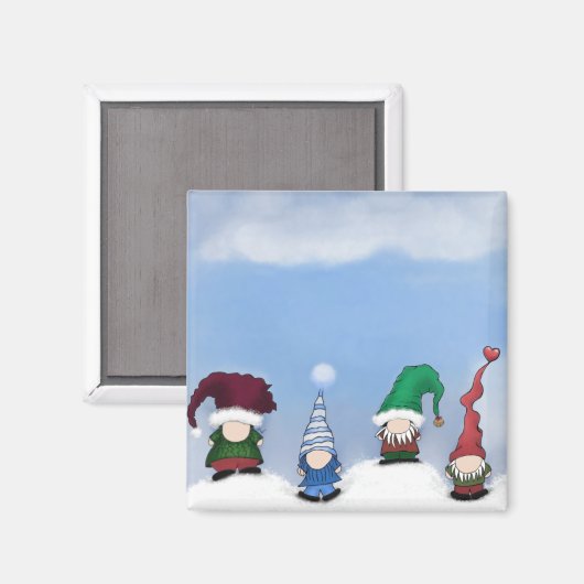 Schattig Gnome Posse Magneet (Voorkant / Achterkant)