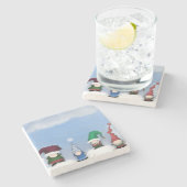 Schattig Gnome Posse Stenen Onderzetter (Zijkant)