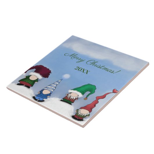 Schattig Gnome Posse Tegeltje (Zijkant)