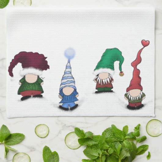 Schattig Gnome Posse Theedoek (Gevouwen)