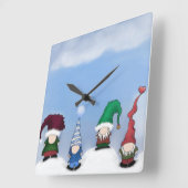 Schattig Gnome Posse Vierkante Klok (Hoek)