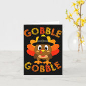 Schattig Gobble Gobble Kalkoen Lgrim Jonge Jongens Kaart (Gele Bloem)