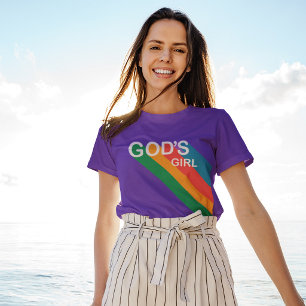 Schattig Gods Meisje Regenboog Inspirerend Christe T-shirt
