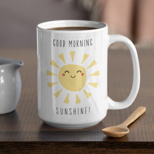 Schattig Goedemorgen Zonneschijn Kawaii Koffiemok