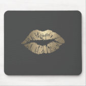 Schattig Gold Glitter Lips-Personalized Muismat (Voorkant)