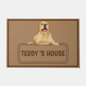schattig golden retriever HOND Sign House aangepas Deurmat (Voorkant)