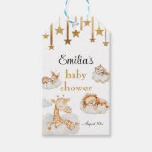 Schattig Golden Starry Animals Baby shower Cadeaulabel (Voorkant)