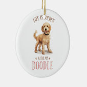 Schattig Goldendoodle Dog Keramisch Ornament (Rechts)