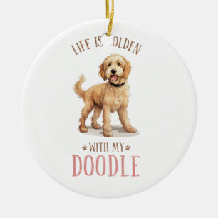 Schattig Goldendoodle Dog Keramisch Ornament