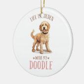 Schattig Goldendoodle Dog Keramisch Ornament (Links)