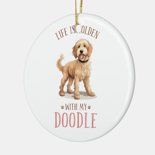 Schattig Goldendoodle Dog Keramisch Ornament (Links)