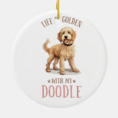 Schattig Goldendoodle Dog Keramisch Ornament (Achterkant)