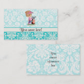 Schattig golf; Damast Patroon Contactkaartje (Voorkant / Achterkant)