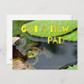 Schattig Got Een Nieuw Pad Kikker Verander van Adr Aankondigingskaart (Voorkant / Achterkant)