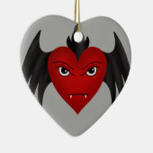Schattig gotisch gevleugeld vampier hart keramisch ornament (Rechts)