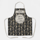 Schattig  Goud Bloemen Vakantie Bakken Schort (Voorkant)