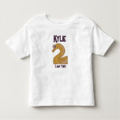 Schattig goud & donker Paars I BEN TWEE Toddler T- Kinder Shirts (Voorkant)