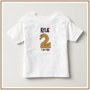 Schattig goud & donker Paars I BEN TWEE Toddler T- Kinder Shirts