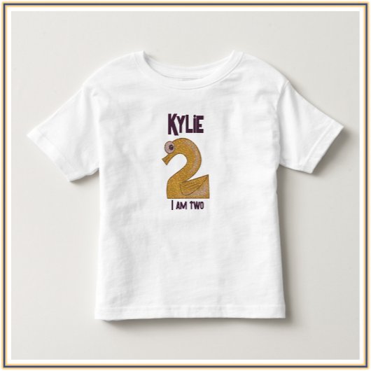 Schattig goud & donker Paars I BEN TWEE Toddler T- Kinder Shirts