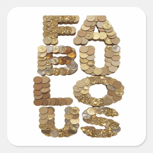 Schattig Goud FABULOUS Label Ontwerp (Voorkant)