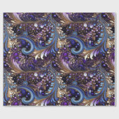 Schattig Goud/Violet/Paisley Kerstmis Cadeaupapier (Vlak)
