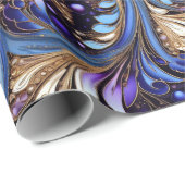 Schattig Goud/Violet/Paisley Kerstmis Cadeaupapier (Rol Hoek)