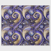 Schattig Goud/Violet/Paisley Kerstmis Cadeaupapier (Vlak)